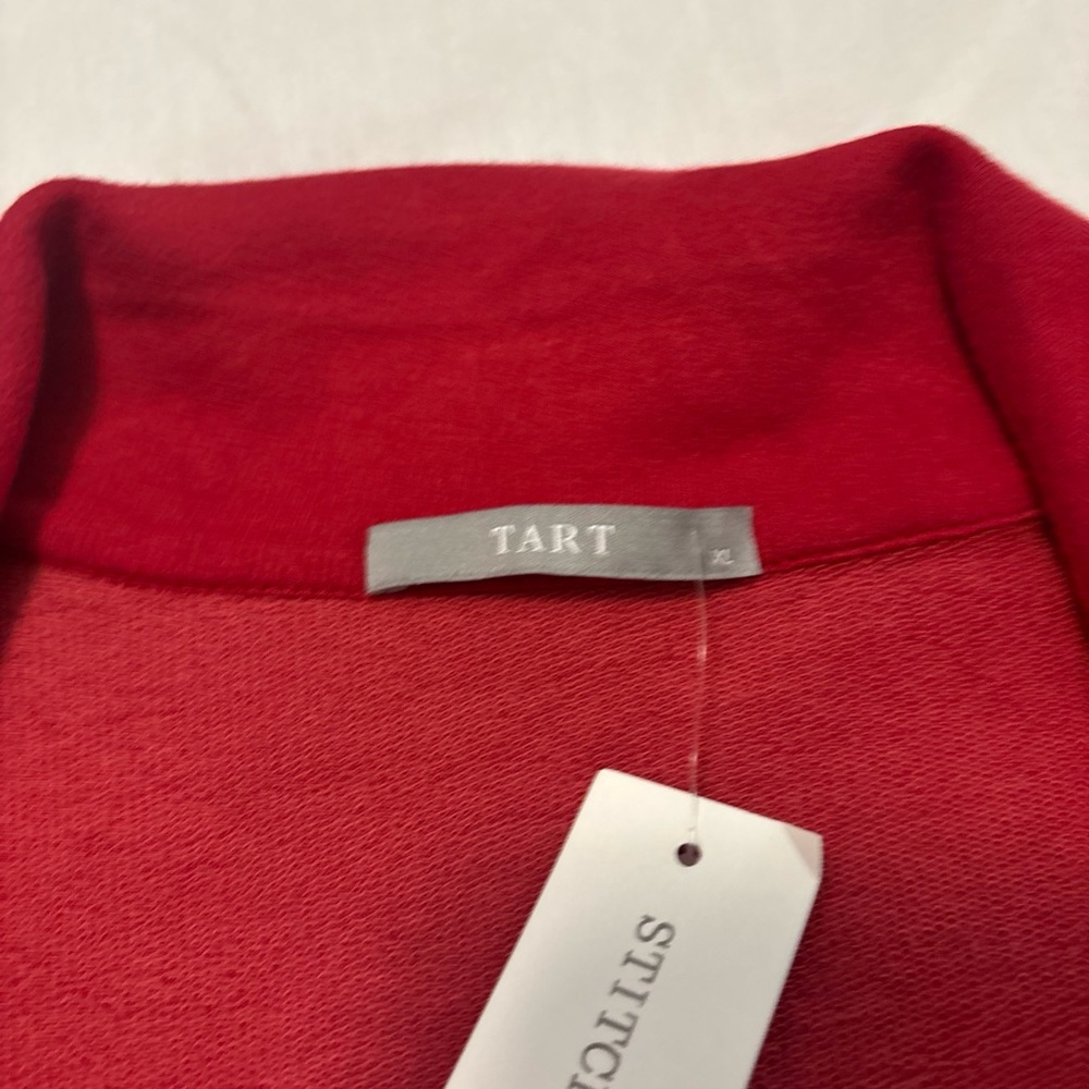Tart Red Kaylie French Terry Blazer 2 Button SZ XL Career Casual Rayon Cotton - Picture 3 of 15